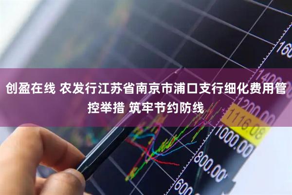 创盈在线 农发行江苏省南京市浦口支行细化费用管控举措 筑牢节约防线